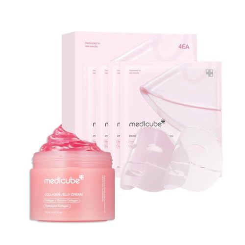 Medicube Pink Glass Glow Duo for Uneven skin: Collagen Jelly Cream 110ml และ Salmon DNA PDRN มาส์กเจ