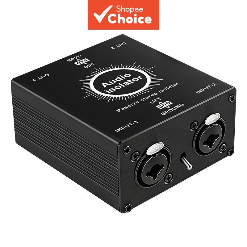 Dual-Channel XLR Passive Stereo Audio Isolator Noise Canceller Ground Lift Switch