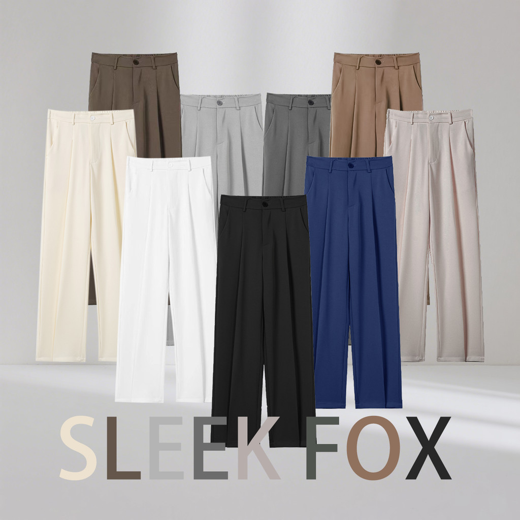 M-8XL Plain Baggy Men Plus Size Business Straight Pants, Wrinkle Resistance Loose Pants