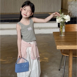PRETTY BABY เสื้อเด็ก เสื้อกล้าม เสื้อแขนกุด เนื้อผ้าร่อง (2367)
