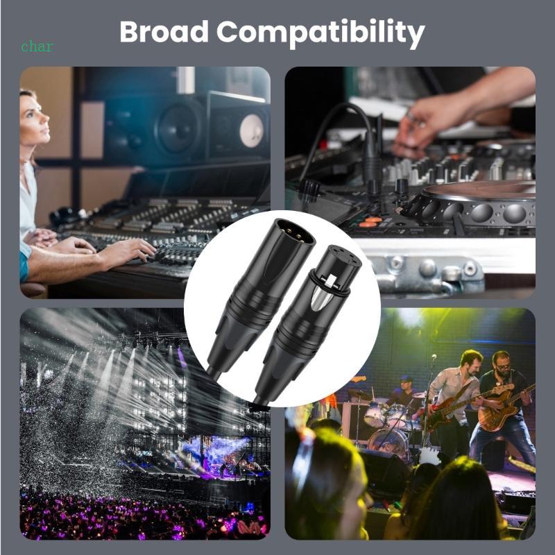 Char Heavy Duty 4Pin XLR Y Splitter Cable สําหรับเชื่อมต่ออุปกรณ์เพลงหลายตัวในการแสดงสดสายไมโครโฟนบั