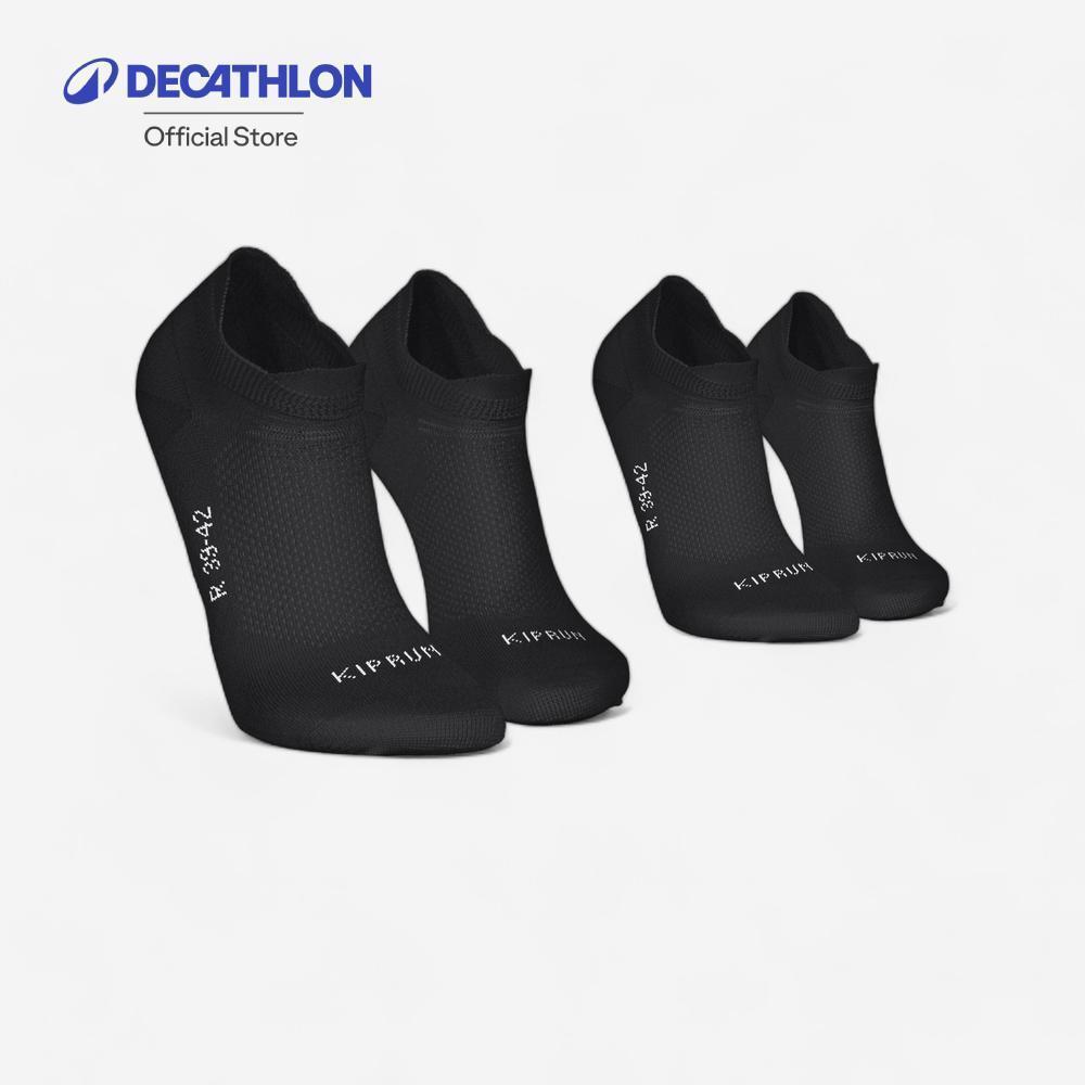 Decathlon Pack Of 2 Pairs Thin Invisible Running Socks ถุงเท้าวิ่งข้อสั้น รุ่น Run 500 1 แพ็ค 2 คู่ - Black