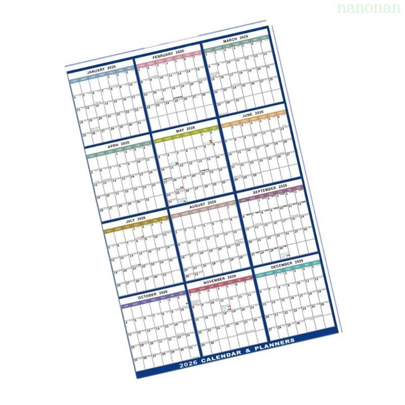 Nan 2026 Full Year to View Calendar Reusable Erasable Calend Planner วันที่ 2026 Home Office Wall Pl
