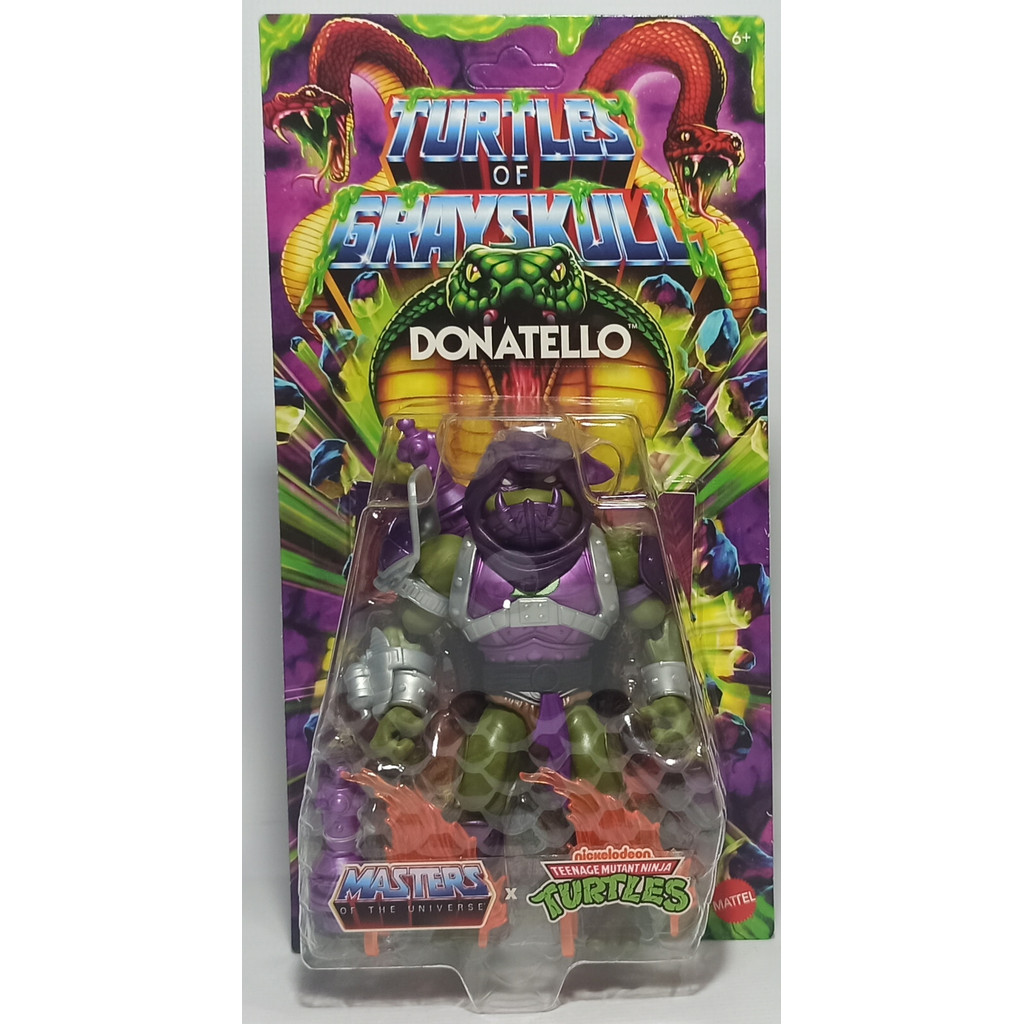 MATTEL MOTU x TMNT TURTLES OF GREYSKULL DONATELLO EUROPEAN ACTION FIGURE MOSC