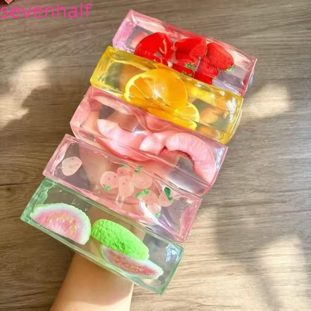 SEVENHALF ผลไม้ ICE CUBE Squishy ของเล่น,โปร่งใสผลไม้ Slush Squishy ของเล่น, ICE CUBE ช้า Rising ผลไ