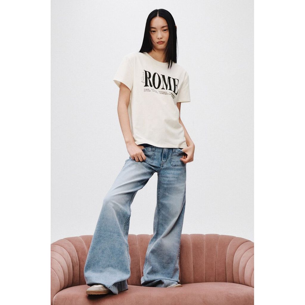 H&M(เอชแอนด์เอ็ม) เสื้อยืดพิมพ์ลาย Women Printed T-shirt 1267378_4