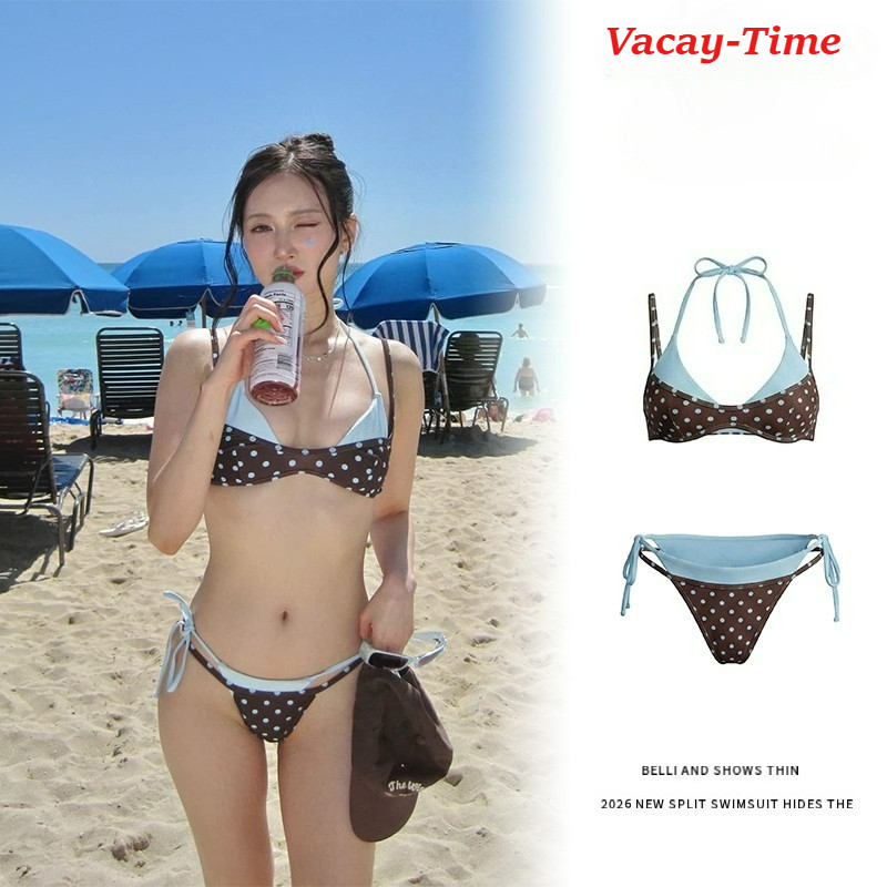 🔥พร้อมส่ง🔥ชุดว่ายน้ำ bikini ทูพีช  บิกินี่ผู้หญิง  เว้าหลัง  sexy สไตล์ฤดูร้อนใหม่ เที่ยวทะเล