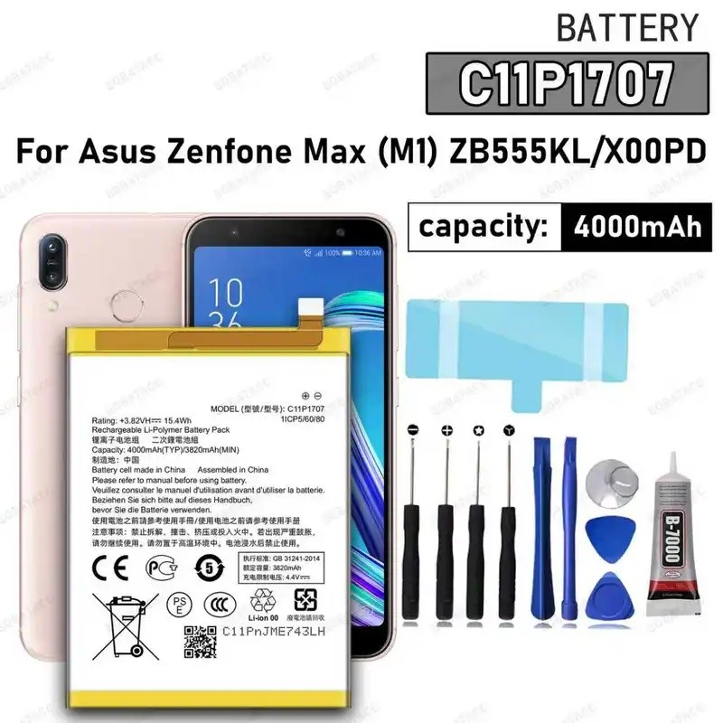 100% ใหม่คุณภาพสูง C11P1707 แบตเตอรี่สําหรับ ASUS Zenfone M1 ZB555KL/X00PD โทรศัพท์เปลี่ยน Bateria +