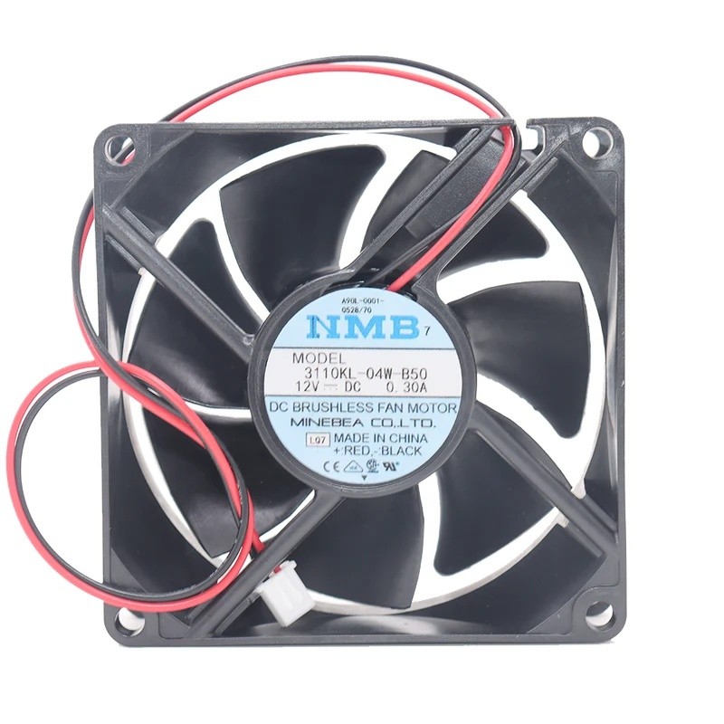 NMB แท้ 3110KL-04W-B50/B59 8025 12V 0.30A 8CM Dual Ball Bearing Fan