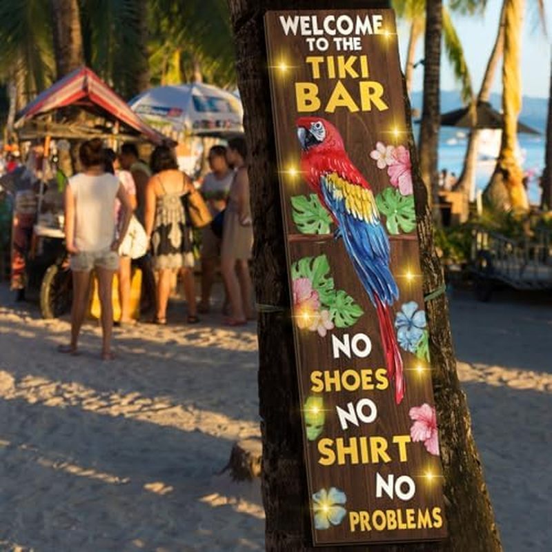 Colingmill 36 นิ้ว (ประมาณ 91.4 ซม.) Tiki Bar โลโก้แสงฤดูร้อนฮาวาย Beach Pool Party ตกแต่ง Tropical 