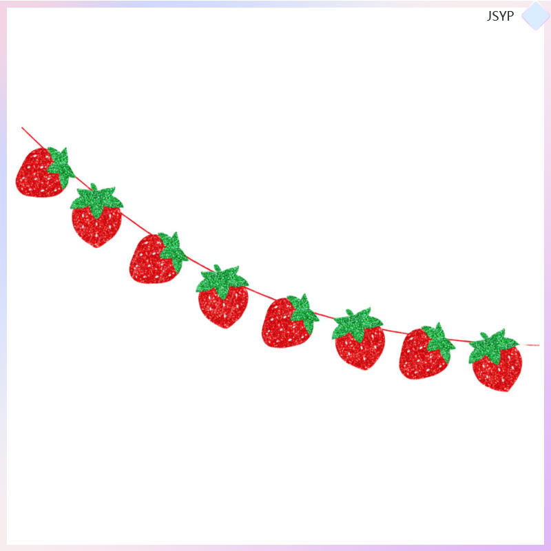 1 ชุด Fruits Theme Banner Paper Red Decor สําหรับ Party junshaoyipin