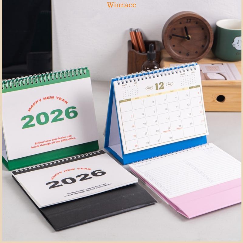 WRC 2026 ปฏิทินตั้งโต๊ะรายเดือน 12 เดือนจาก Jan to Dec Twin-Coil Binding ปฏิทินวิชาการสําหรับการวางแ