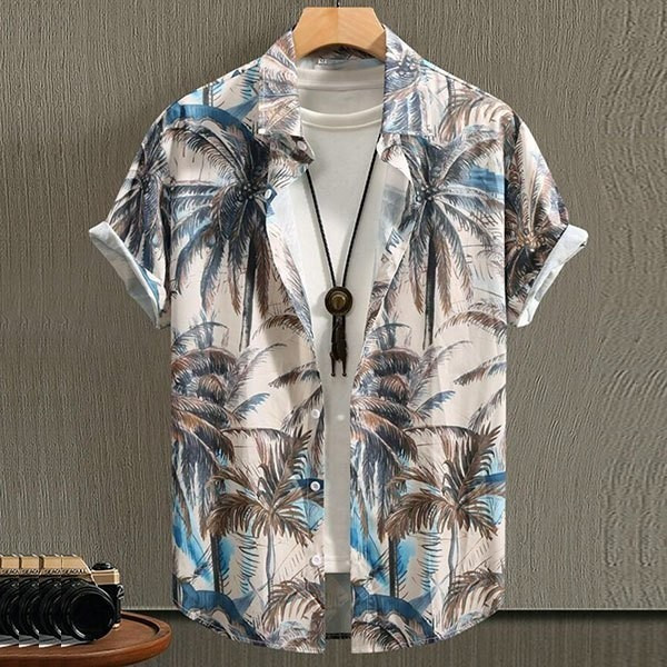 Hawaiian Polo Plus Size S-5XL เสื้อฮาวายฤดูร้อน Boracay shirt พิมพ์เสื้อแขนสั้นสําหรับชาย