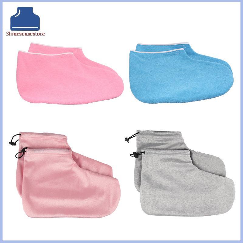 SHINE 1 คู่ Wax Protection Foot Mask Gloves Foot Care Spa Tool สําหรับ Whitene Exfoliate TH