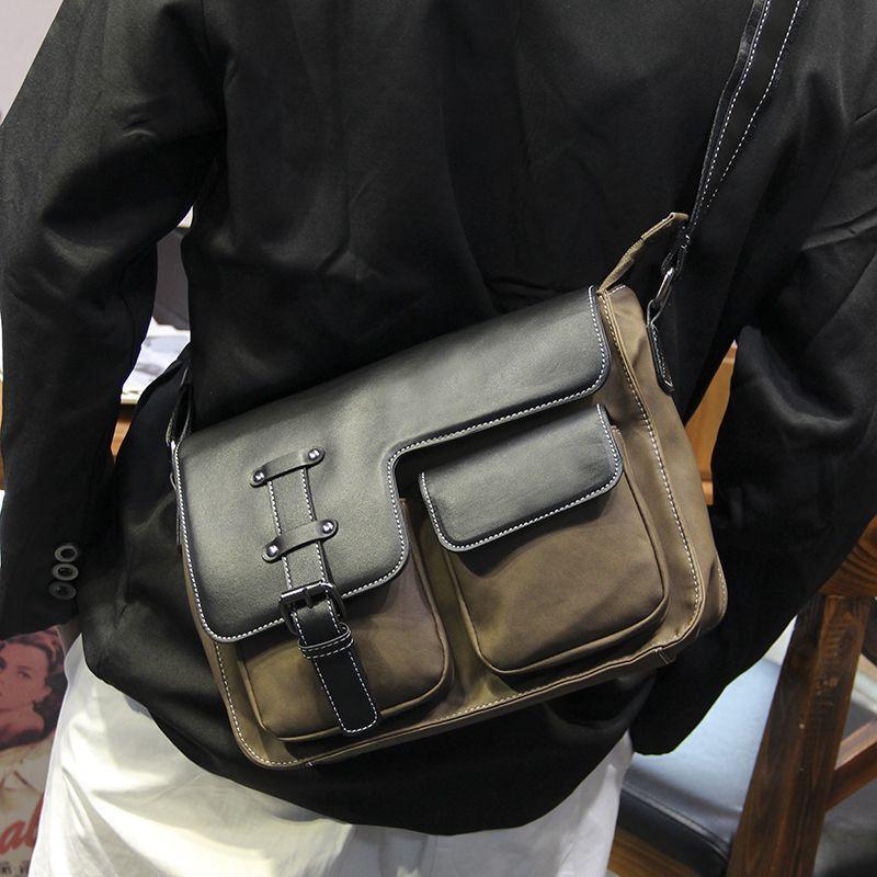 ขายร้อนผู้ชายอาน Messenger Bag Retro Casual Shoulder Messenger Bag