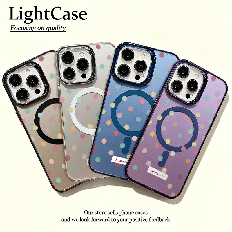 เคสโทรศัพท์แม่เหล็กลายจุดสี เคสไอโฟน IPhone 17 16 15 13 12 11 14 Pro Max XR X XS Max 6 7 8 15 16 Plus Air SE