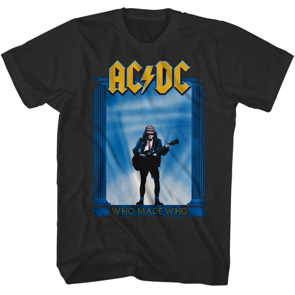 เสื้อยืดผู้ชายวงร็อค AC/DC ลาย Angus Young คอปก ผ้าคอตตอน100% ใส่สบาย พร้อมส่งจากไทย ไซส์ S-3XL