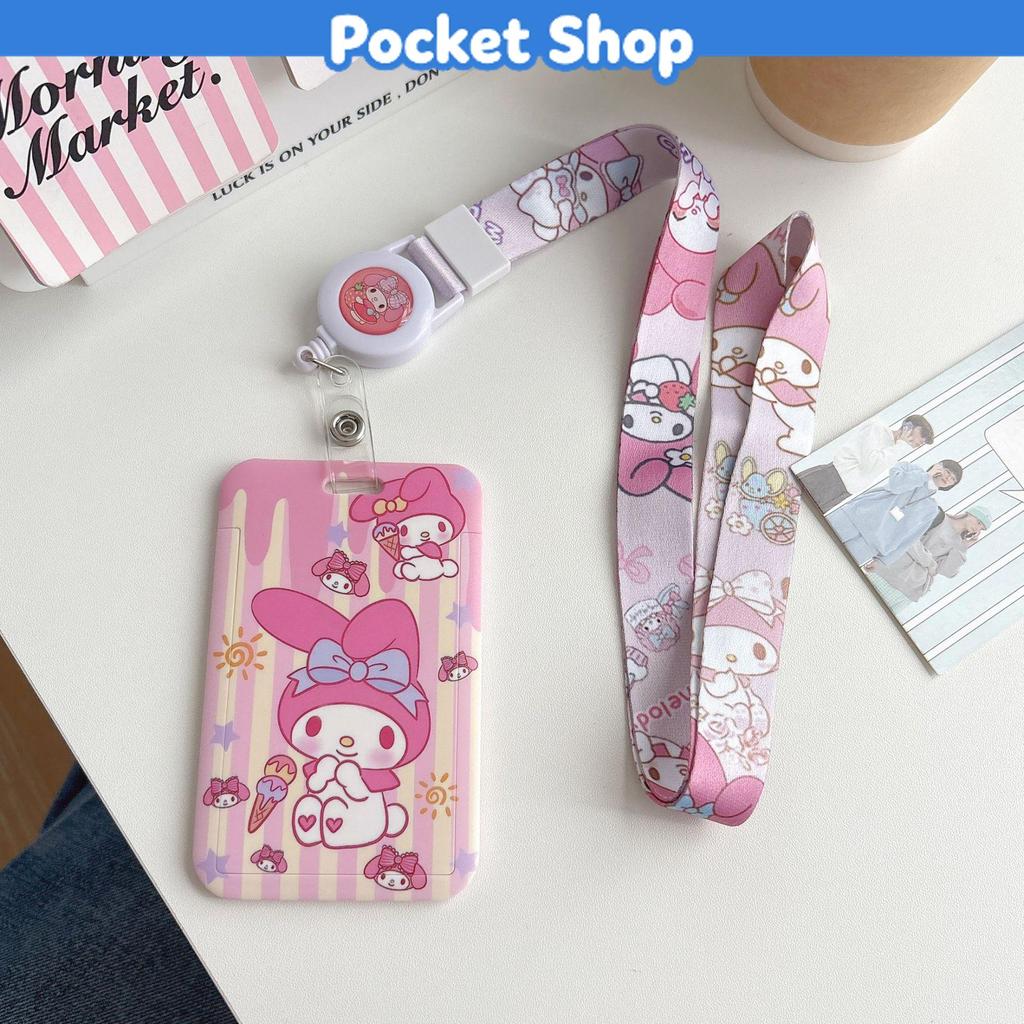 Student Bus Card Work Permit Push-in Lanyard Card Holder
