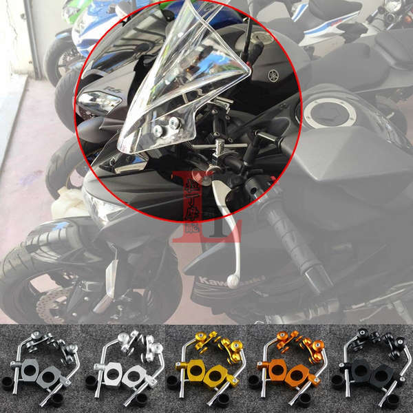 เหมาะสําหรับ Kawasaki Z1000 Z900 Z800 Z750 Z650 ดัดแปลงด้านหน้ากระจกท่องเที่ยวกระจกหน้ารถ