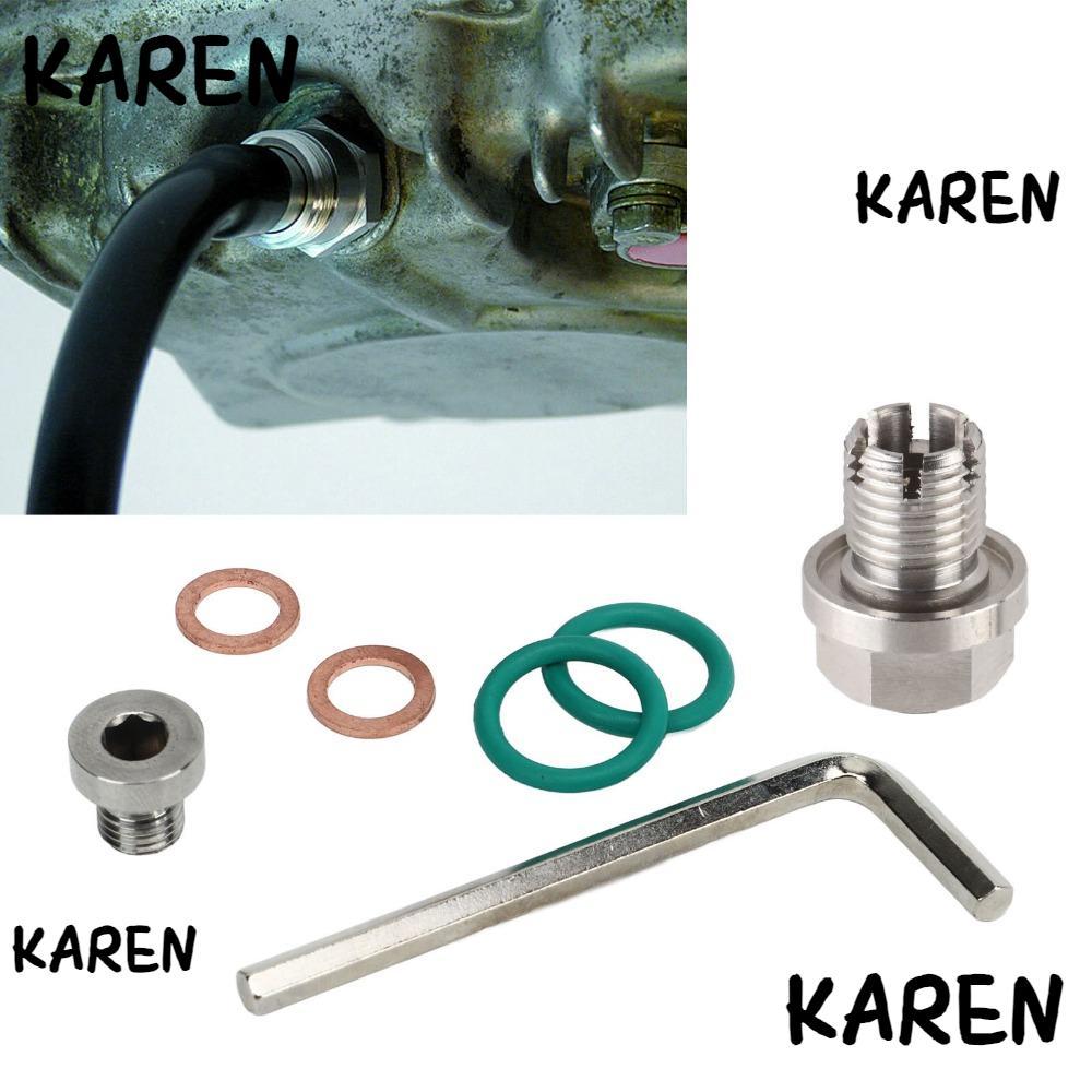KARENGOODS ชุดปลั๊กถ่ายน้ํามัน, ปะเก็น O-Ring M14.1-1.5x15 มม.ชุดซ่อมเกลียว, สแตนเลส Hex ประแจรวม M1