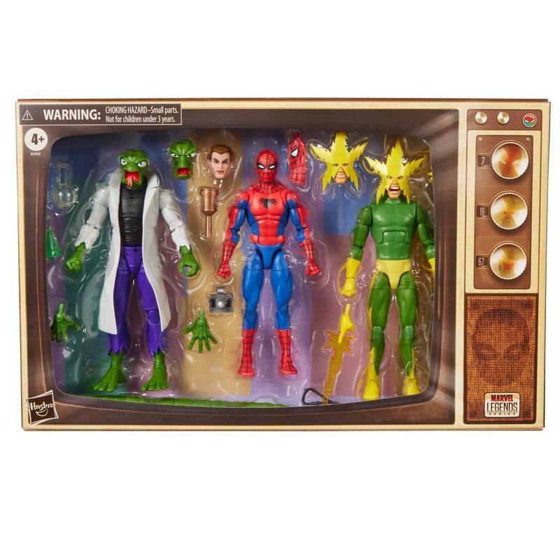 MarvelLegends MarvelLegends Spider-Man Lightning Man ศาสตราจารย์ Lizard สามชิ้นแพ็ค 20 ซม.Action Fig