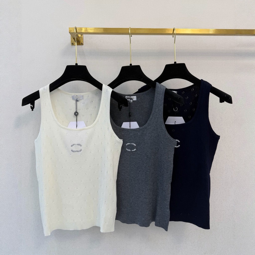 ZFS CH รุ่นยอดนิยม 26 ฤดูร้อนถักเสื้อกั๊กแขนกุดผู้หญิง Slim-fit Slimmer ดู All-match ภายใน Hollow U-