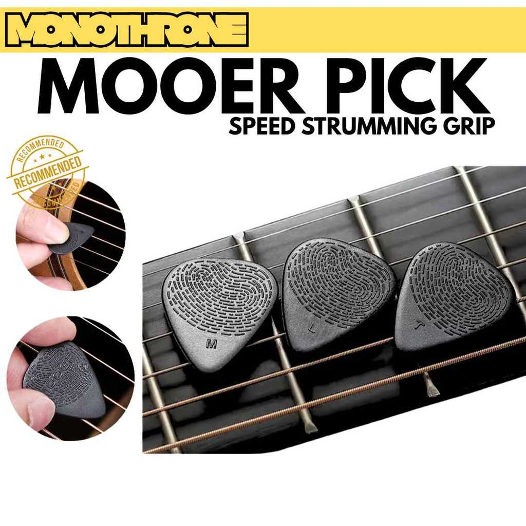 Mooer Bass Guitar Pick Anti-Slip Guitar Pick ลายนิ้วมือ Pattern Pick Grip Guitar Pick Speed Guitar