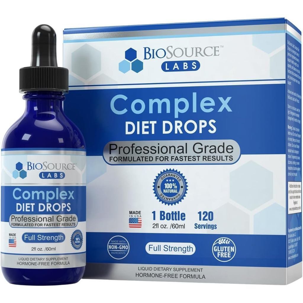 BioSource Labs Complex Diet Drops – หยดธรรมชาติที่ดีที่สุดสําหรับผู้ชายและผู้หญิง (1 ขวด, 2 ออนซ์) -