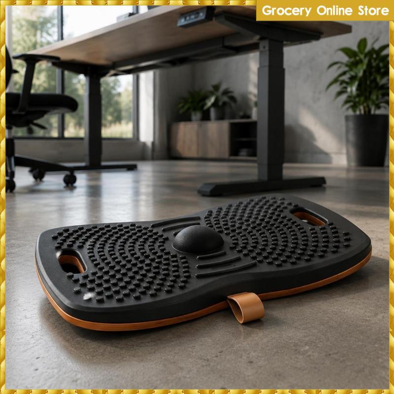 [Wishshopelxl] ไม้ Wobble Board ฐานไม้ Wobble Balance Board Ergonomic Foot Rocker จุดนวดคราบ