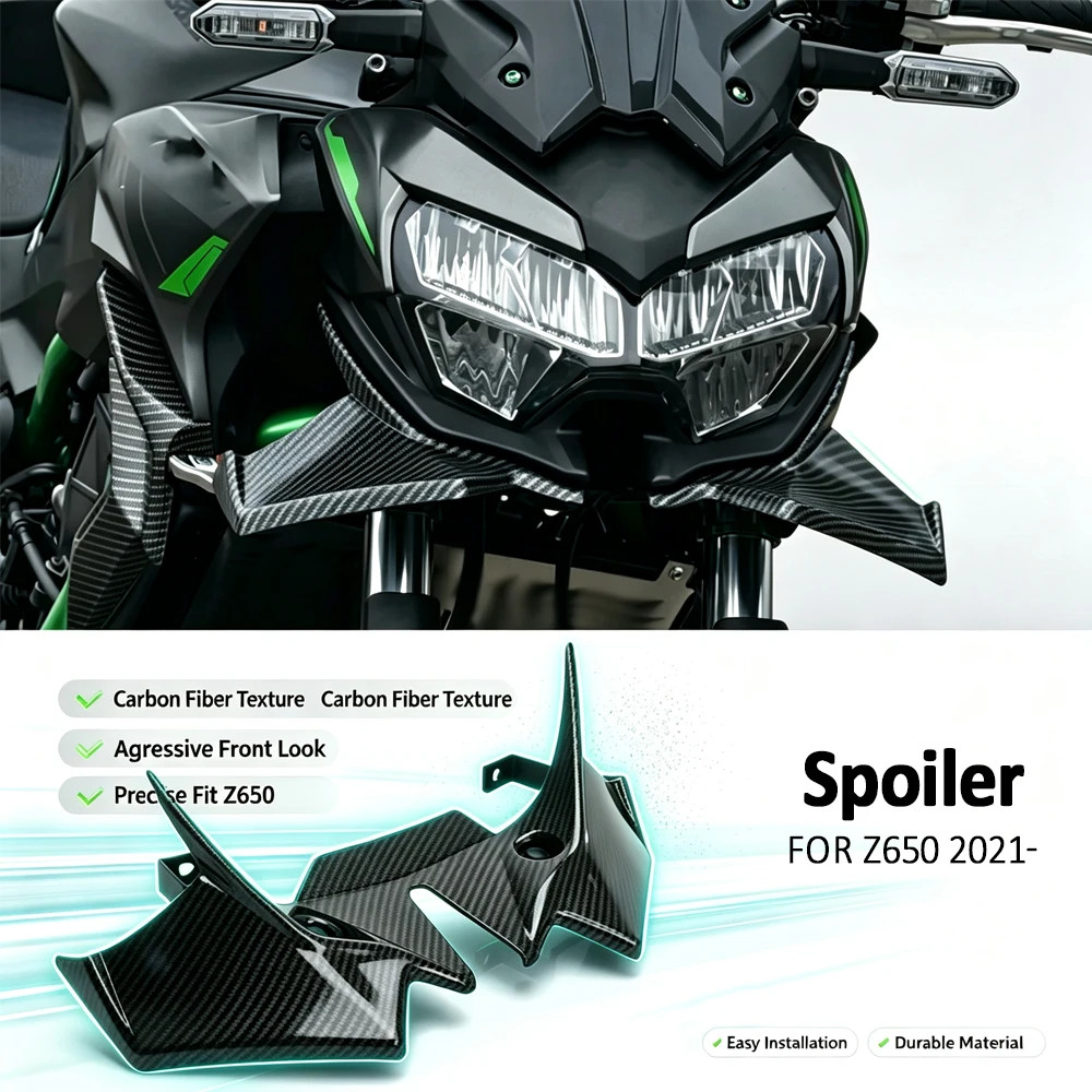เหมาะสําหรับ z650 Z 650 z650 2021 2022 2023 2024 2025 อุปกรณ์เสริมรถจักรยานยนต์สปอยเลอร์ด้านหน้า แฟร