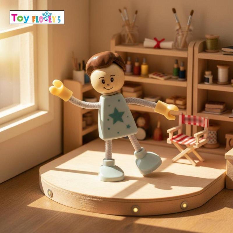 [Flurishroly5] ตุ๊กตาไม้เชือกยืดหยุ่น Limb Action Figure Art ของเล่นสําหรับ Montessori แกล้งเล่นเด็ก