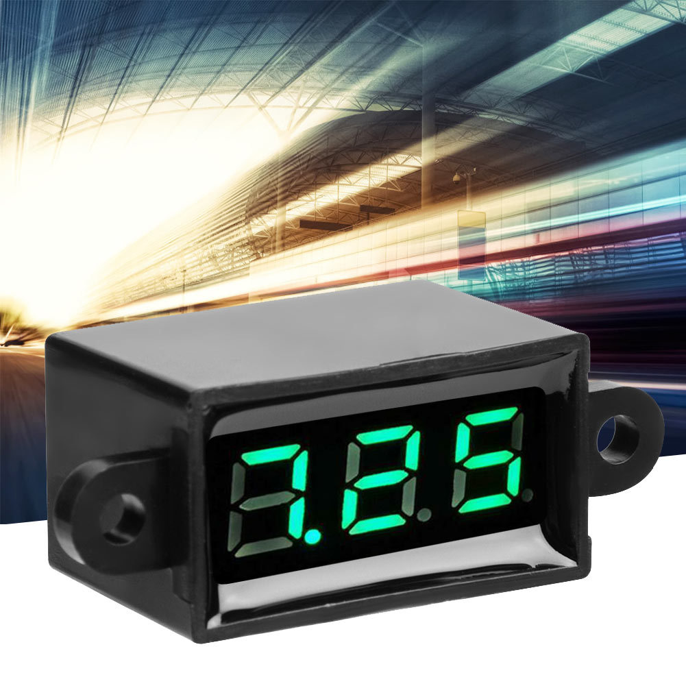 2 สาย DC 3.0-30V Digital Voltmeter แรงดันไฟฟ้าเครื่องวัด 0.28in LED แผงเครื่องทดสอบ Fon backlight สี