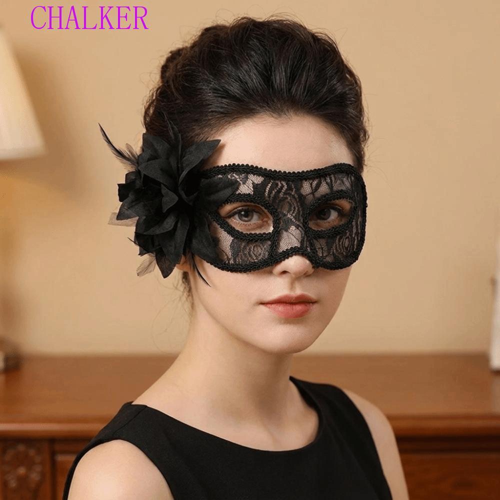 หน้ากากครึ่งหน้า CHALKER, หน้ากากขนนกหลากสีดอกไม้, หน้ากากคอสเพลย์สวมหน้ากากสไตล์เย้ายวนแฟนซีหน้ากากบอลสาว