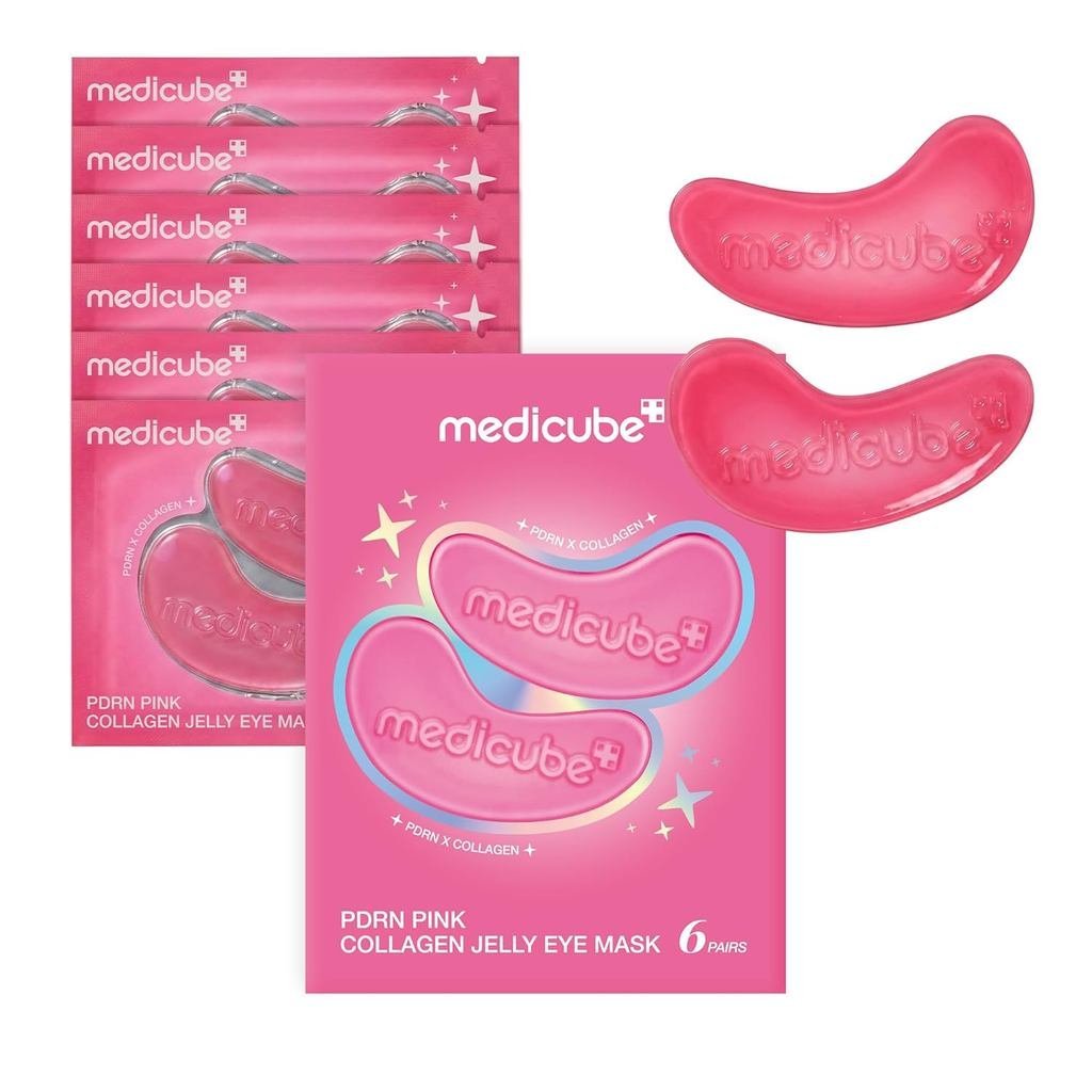 Medicube Jelly Eye Mask PDRNP Pink Collagen Hydrogel Eye Patch, 6 คู่ XK1V