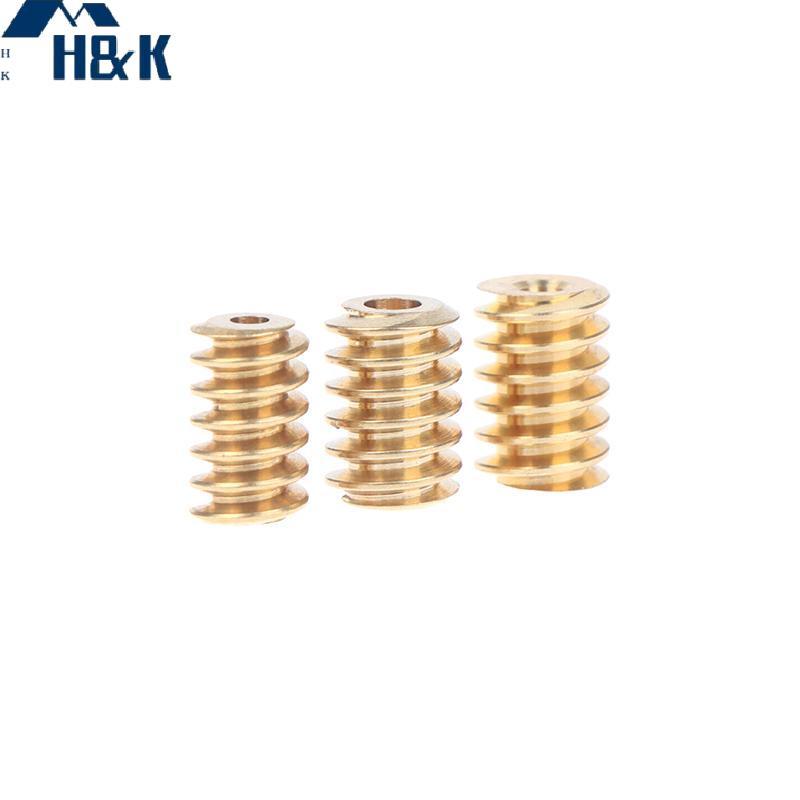 [H&K] 1PCS 0.5 Modulus 1.98 มม./2.38 มม.รูรับแสงรูเส้นผ่านศูนย์กลาง Single-head Copper Worm Gear Mat