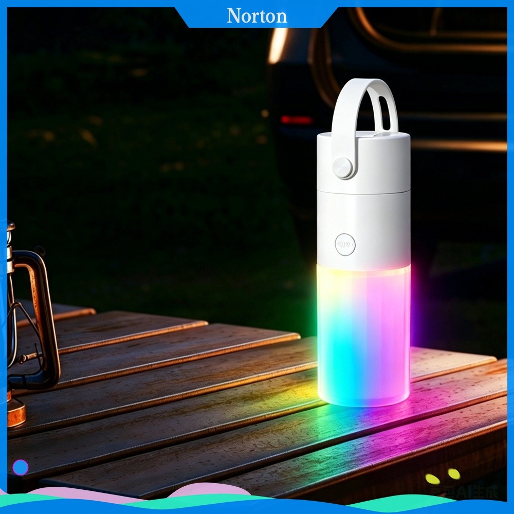 ❦HW ปั๊มลมแคมป์ปิ้งกลางแจ้งพร้อมไฟ 2000mAh USB ชาร์จ 4 หัวฉีด