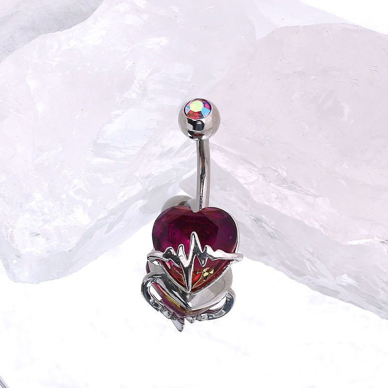 เครื่องประดับ Xihuan แหวนไทเทเนียม Navel เหล็กเล็บ 3yy Heart-raising Belly Navel Hypoallergenic รูเล