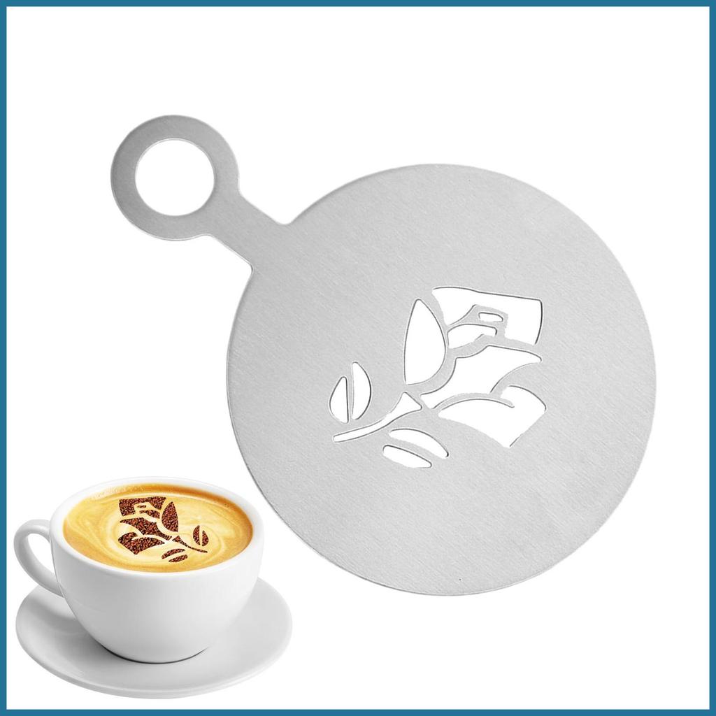 Coffee Stencils Latte Art Coffee Art Template Snowflake Rose Heart รูปแบบ 4.72 นิ้วกาแฟ Latte Molds 