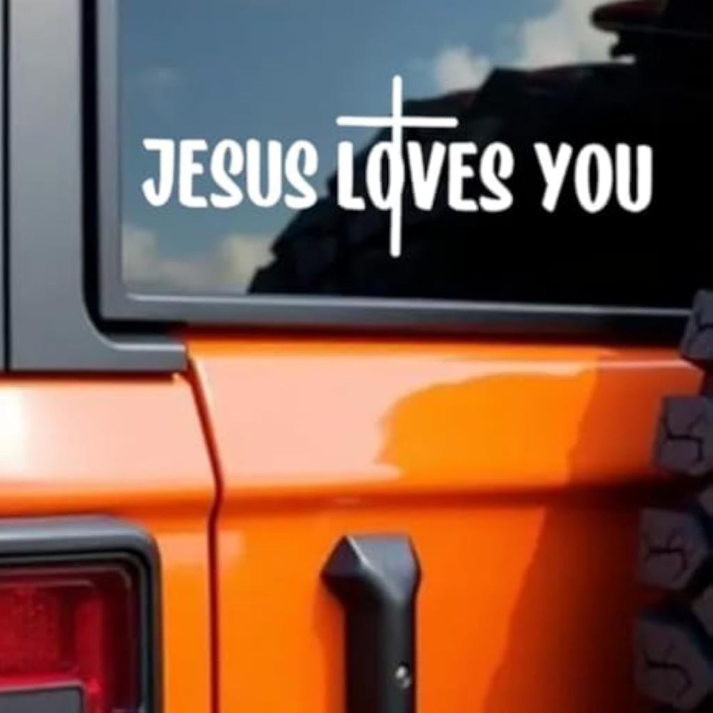 Jesus Loves You สติกเกอร์ไวนิล 7.87 "x2.76" กาวทนทานสําหรับรถยนต์ Windows, แล็ปท็อป, รถบรรทุก & ผนัง