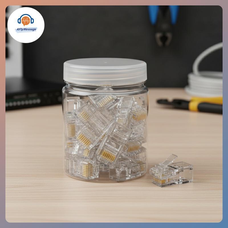 AFl 100PCS Cat6 UTP FTP ปลั๊กเครือข่าย Soet Modular Ethernet Connectors Solid Corepatibility สําหรับ