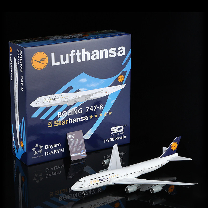 SQ Wings 1/200 Hensa Airlines B747-8i เครื่องบินโลหะผสม รุ่น D-ABYM/D-ABYP
