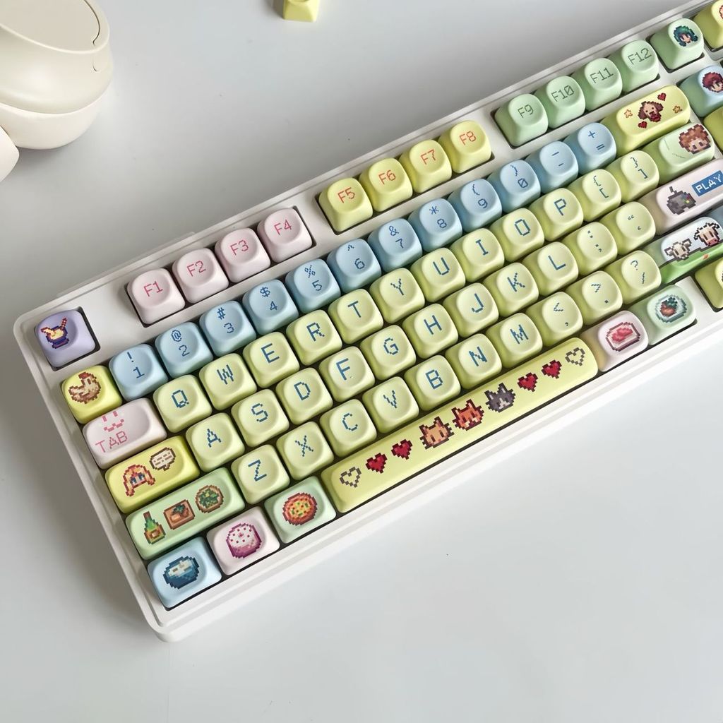 2026 Star Dew Grain Story Keycap MOA พิกเซลสูงสไตล์ PBT สาวน่ารักรอบ 68 75 84 87 98 10820260831