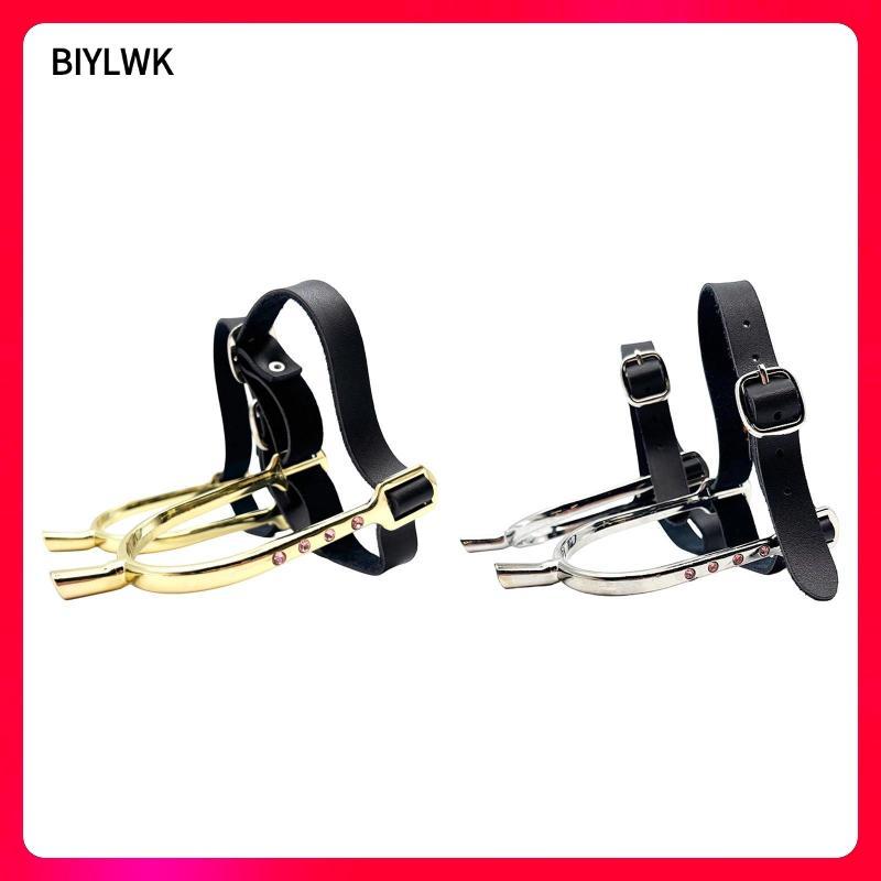 [Phenovo] 2 ชิ้นม้า Spurs พร้อมสายรัดหนัง PU Professional Boot Spurs Rhinestone ตกแต่ง Spurs สําหรับ