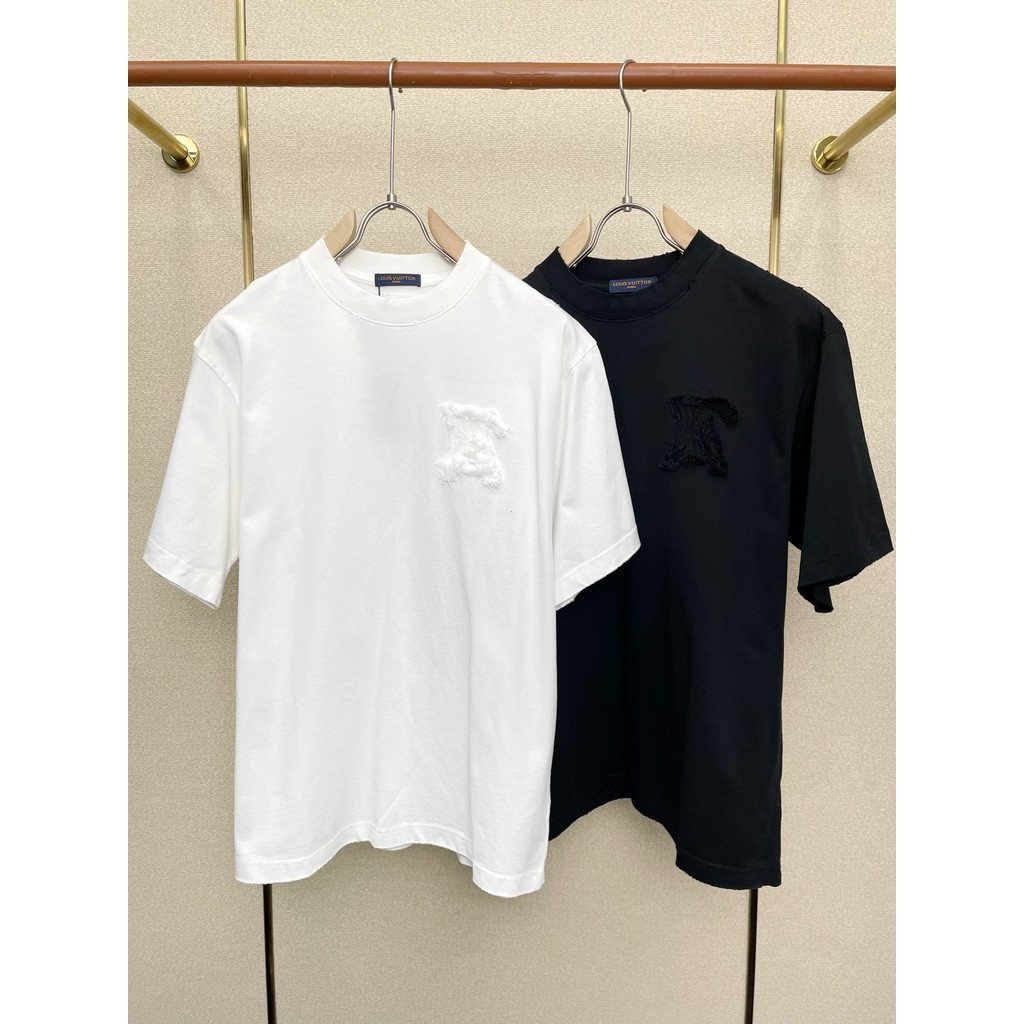ล & โวลต์-สไตล์ใหม่6เอ็กแอล รอบคอแขนสั้นเสื้อยืดคู่สไตล์ผู้ชายขนาดบวกซอกอินเทรนด์สองบรรทัดเกลียวสบาย