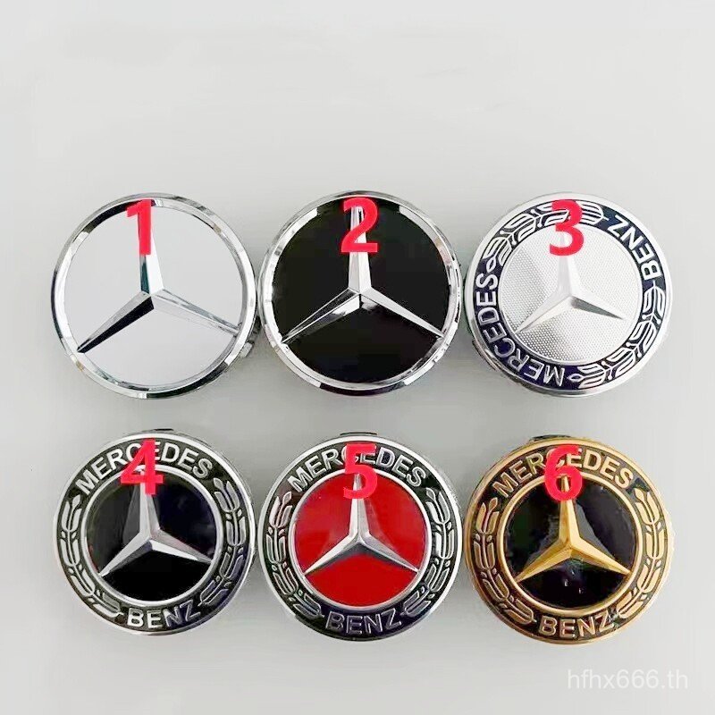 เหมาะสําหรับ Mercedes-Benz C200 S350 E260 E300 ML350 AMG Hub Cap โลโก้ยางโลโก้ศูนย์รถยนต์