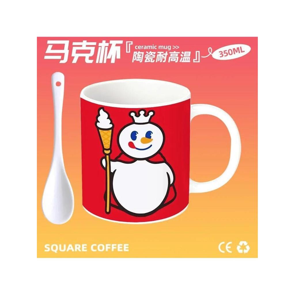 แก้วเซรามิคน่ารัก แก้วน้ําน่ารัก Mixue Ice City Snow King แก้วเซรามิกน่ารักหอพักกาแฟถ้วยน้ำชาถ้วยน้ำ