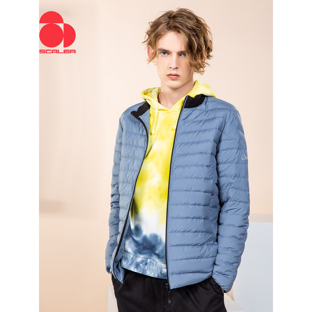SCALER SCALE กลางแจ้งผู้ชายฤดูใบไม้ร่วงฤดูหนาวน้ําหนักเบา Warm Goose Down Jacket Down Jacket Jacket 