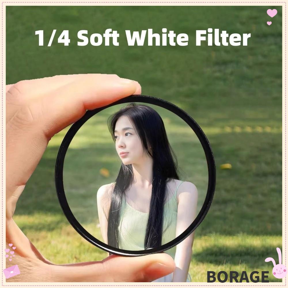 BORAG 1/4 ฟิลเตอร์เลนส์นุ่มสีขาว, 49/52/58/62/67 Mm Mistusion Dreamy Soft Filter, กล้องฟิล์มย้อนยุค Ultra Slim Soft Diff Filter