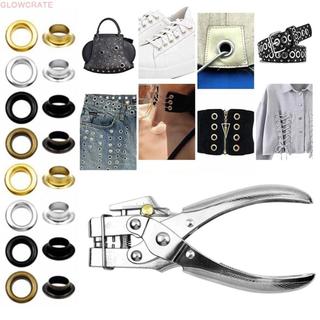 GLOWCREATEBF ตาไก่เจาะรูคีมชุด, 100/200 ชิ้น Grommets ตาไก่ประหยัดแรงงานเจาะ Grommet ตาไก่คีมชุด, รองเท้าผ้าใบอเนกประสงค์เจาะเครื่องมือ