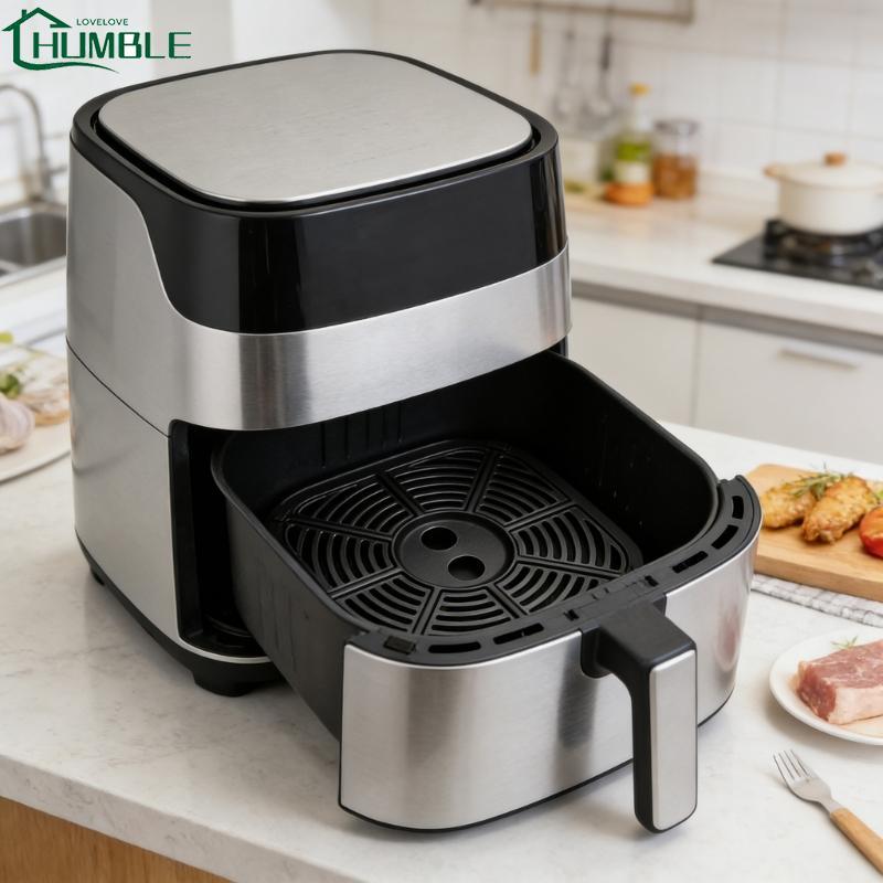 Humble Air Fryers Rack Metal Liners Square Air Fryersกระทะย่างเสื่อสําหรับทําอาหารแม้และความร้อนดีกว